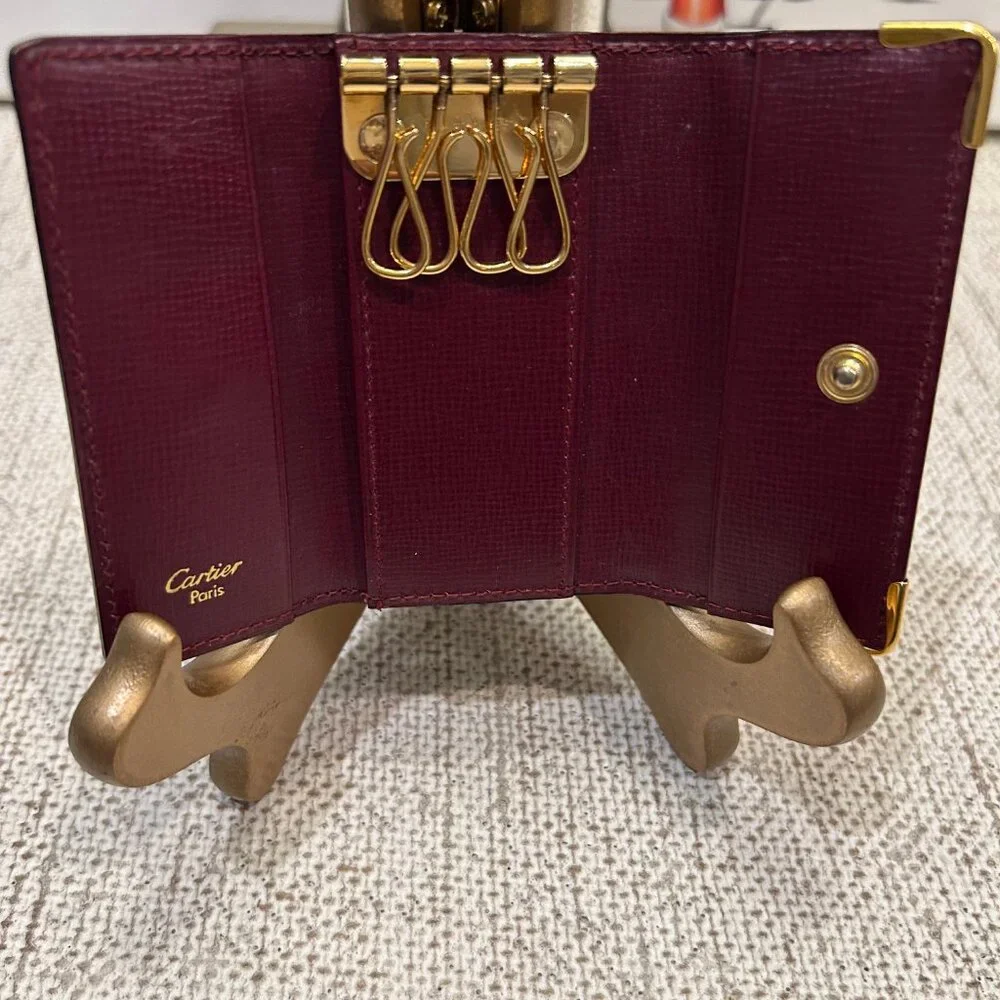 Cartier Leather 4-Key Key Holder in Bordeaux - Picture 5 of 6